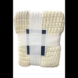 Home Reflections 60x70 Seed Stitch Knit Throw Ivory